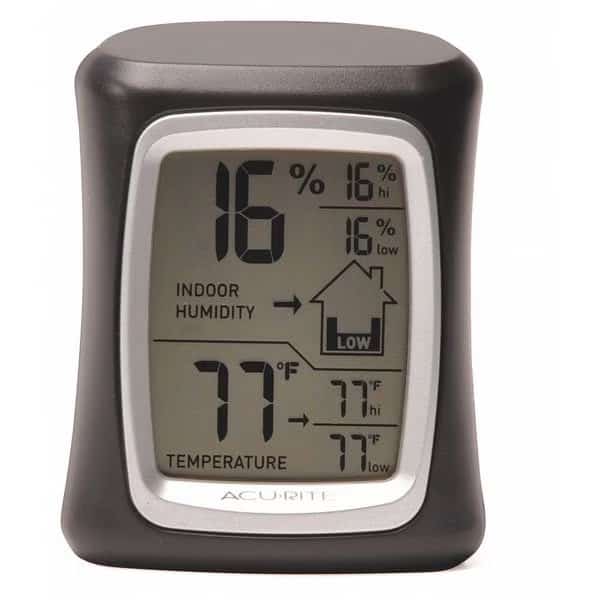 Digital Thermometer with Humidity, 3" H, 2-1/2" W, 32 to 122 Deg. F