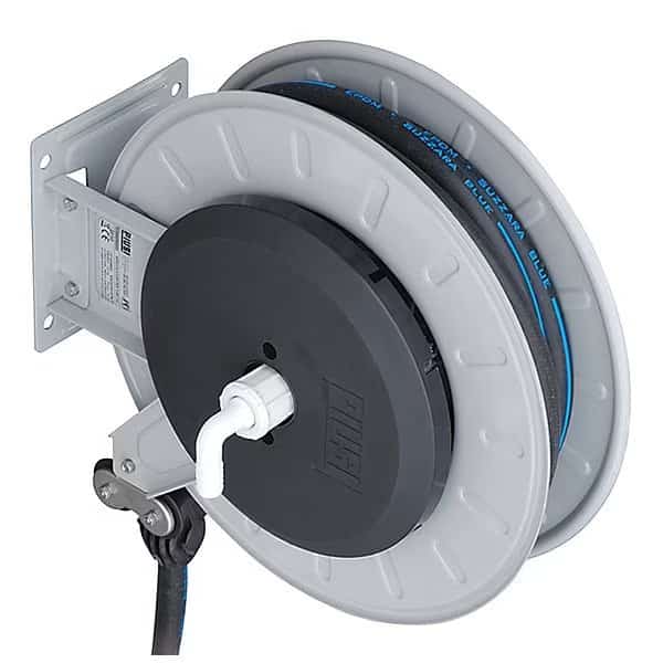 Spring Return Hose Reel, 3/4 in Hose Diameter, 26 1/4 ft Length, 150 psi Max. Pressure, Gray