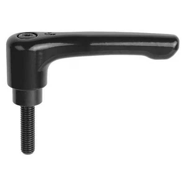Adjustable Handle, Low Profile, Size: 3, 3/8-16X40, Zinc, Black Satin, Comp: Steel