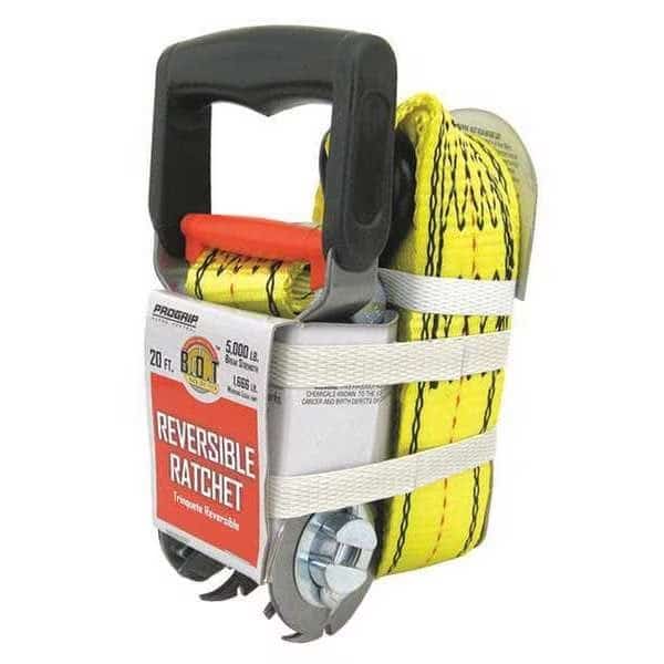 Tie-Down Strap, 20 ft. L, 1-1/2" W, Yellow, Progrip Cargo Control, Mfr#: 350600