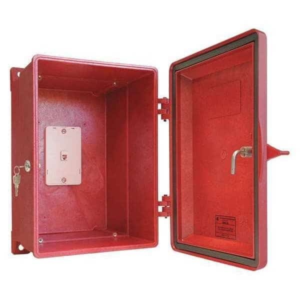 Weatherproof Phone Enclosure, Red, 15"H