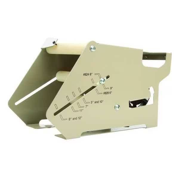 Tape Dispenser, 6 in Max. Tape Width. 5 3/4 in Tape Core Dia, Not Applicable, Metal, Gray