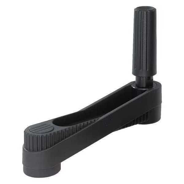 Crank Handle, Size: 3, Reamed Hole Bore D2= 12 mm, A=125, H=139.5 Thermoplastic, Revolving