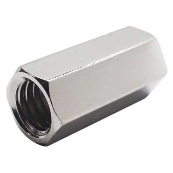Coupling Nut, #10-24, 316 Stainless Steel, Not Graded, NL-19, 3/4 in Lg, 3/8 in Hex Wd, 3 PK