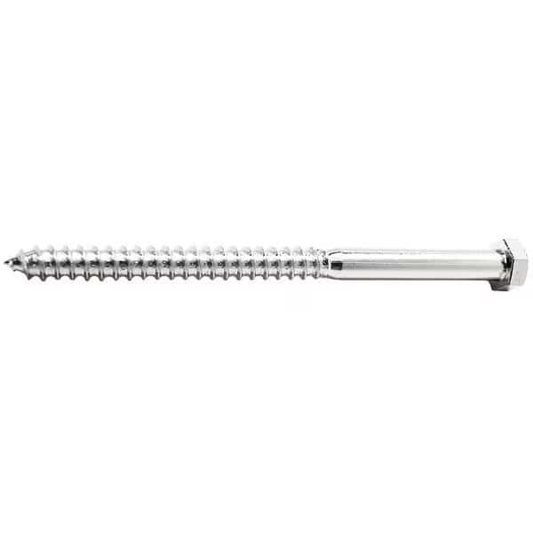 Lag Screw, 1/4 in, 6 in, 18-8 Stainless Steel, NL-19(SM) Hex External Hex Drive, 10 PK