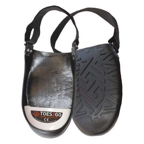 Toes2Go Steel Toe Cap Overshoes, Toe Guard Cover, Black/Green, Men's 2-7, Women's 4-9, S, 1 Pair