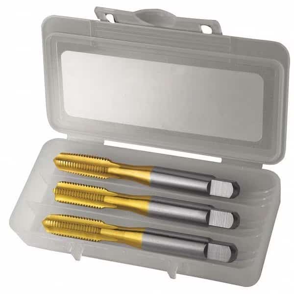 Tap Set, #10-24, Bottoming, Plug, Taper, 4 Flutes, UNC