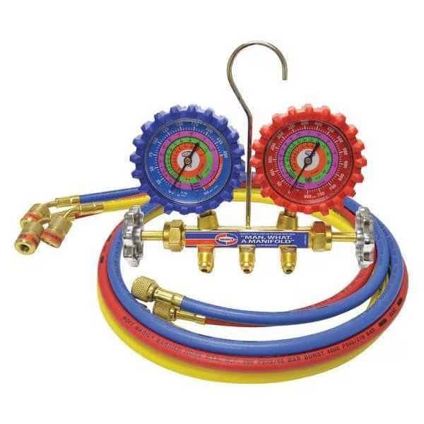 Mechanical Manifold Gauge Set, 60" L Hose