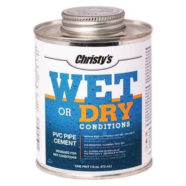 Pipe Cement,Aqua Blue,16 oz., Mfr#: RH-WET-PT-12, CHRISTY'S