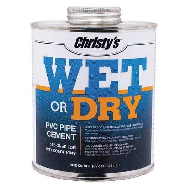 Pipe Cement,Aqua Blue,32 oz., Mfr#: RH-WET-QT-12, CHRISTY'S