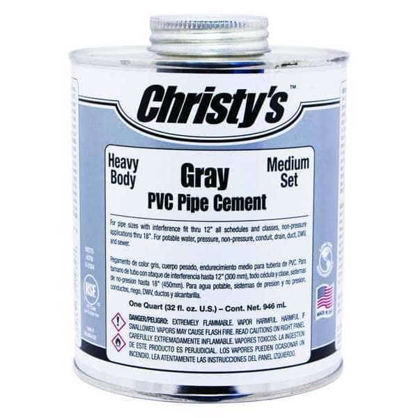 Pipe Cement, Gray, 32 oz., CHRISTYS, Mfr# RH-BGLV-QT-12