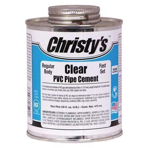 Pipe Cement, Clear, 16 oz., CHRISTYS, Mfr# RH-RCLV-PT-12