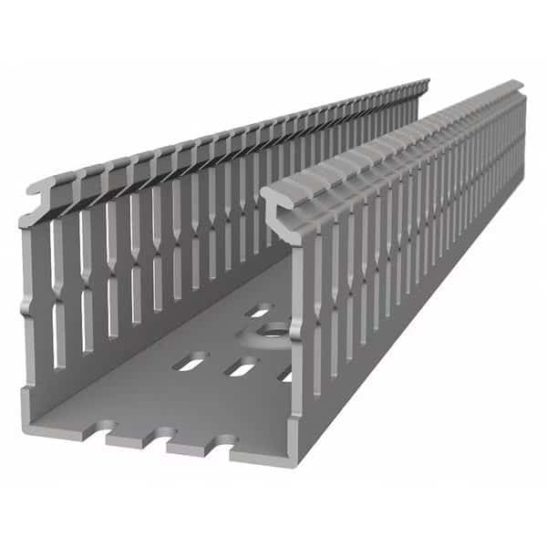 Wiring Duct, Narrow Slot Wall, Gray, 6 ft.L