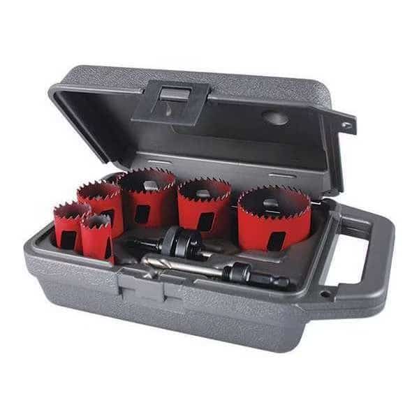 Hole Saw Kit, Saw Sizes 7/8" to 2-1/2", Morse, Mfr#: MHS02E