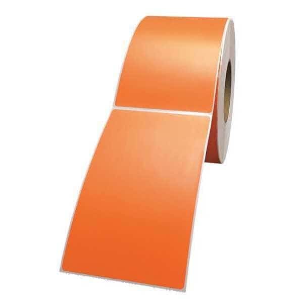 Printer Label, 4 in Label W, 6 in Label H, 1,000 Labels per Roll, Orange