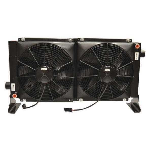 Forced Air Oil Cooler,12VDC,4 to 50 gpm, Mfr#: D60-12-BP25, AKG