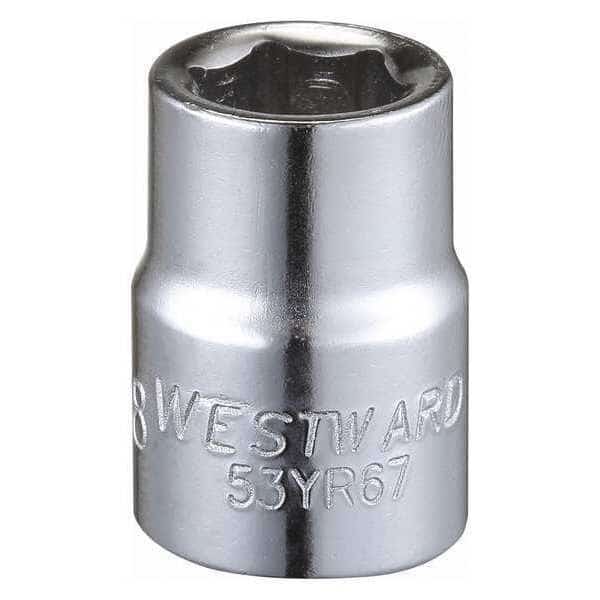 Socket, Steel, Chrome, 3/8 in, Mfr#: 53YR67, WESTWARD