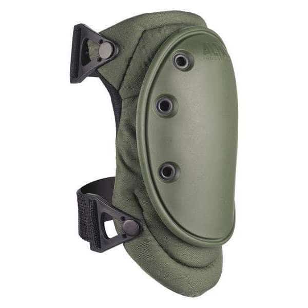 Knee Pad, Tactical, Foam Pad, Fabric Cap, Clip Closure, 2 Straps, Green, Universal