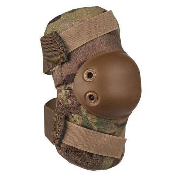 Elbow Pads, Tactical, Foam Pad, Rubber Cap, Clip Closure, 2 Straps, Camouflage, Universal