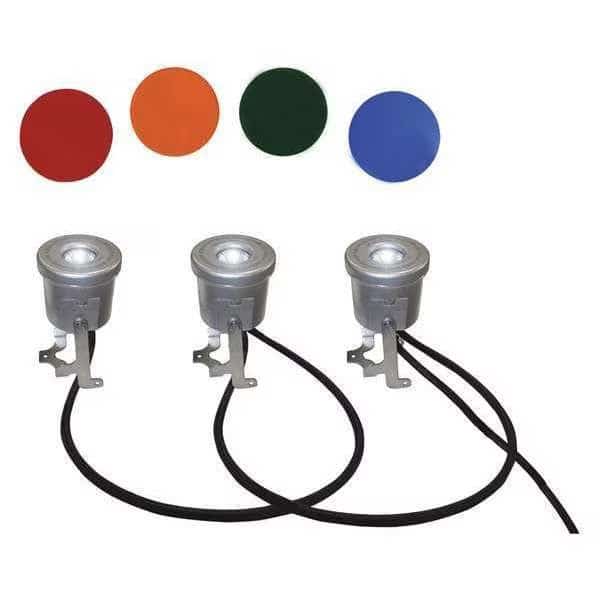 Lighting System, 3 Lamps, 19W, Cord 250ft L