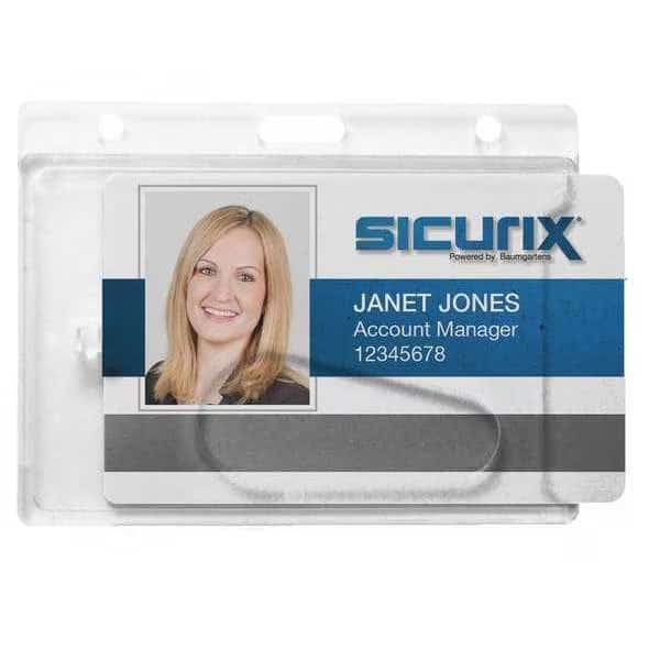 ID Badge Holder, Horizontal, PK100