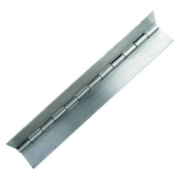 Piano Hinge, Steel, Full Surface Mounting, 2 1/2 in Leaf W x 72 in Leaf H, Mill Steel