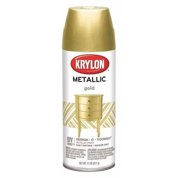 Metallic Spray Paint, Gold Metallic, Metallic, 11 oz, KRYLON, Mfr# K01706007