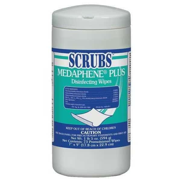 Disinfecting Wipes,7" x 9",PK6, Mfr#: 96365, SCRUBS