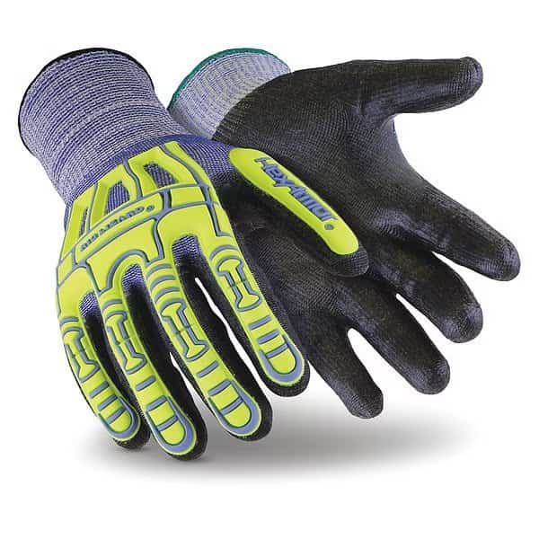 Hi-Vis Cut-Resistant Impact Coated Gloves, Cut Level A6 , Polyurethane , Flat , XS 1 PR