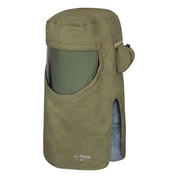 Arc Flash Hood, 4 PPE CAT, 40 cal/sq cm, Green, Universal