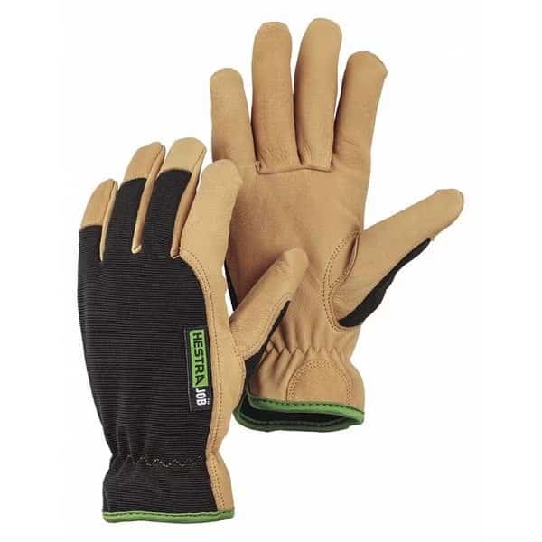 Glove, Leather, Goatskin, Black/Tan, XS