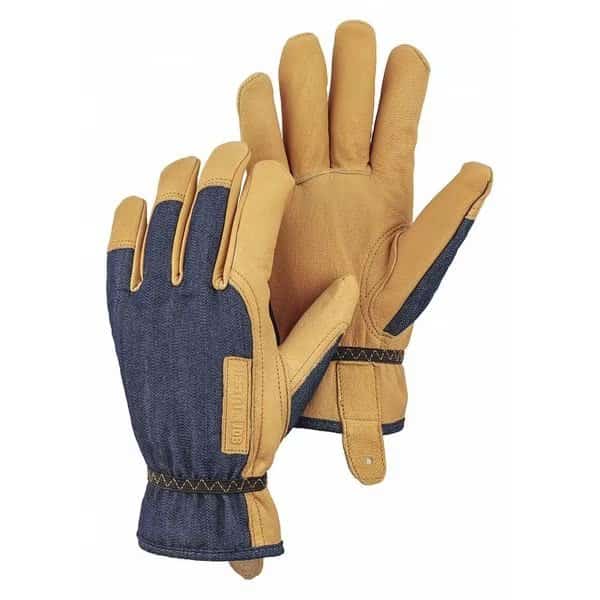 Glove, Leather, Goatskin, Denim/Tan, XS, Hestra, Mfr#: 73400-271-06