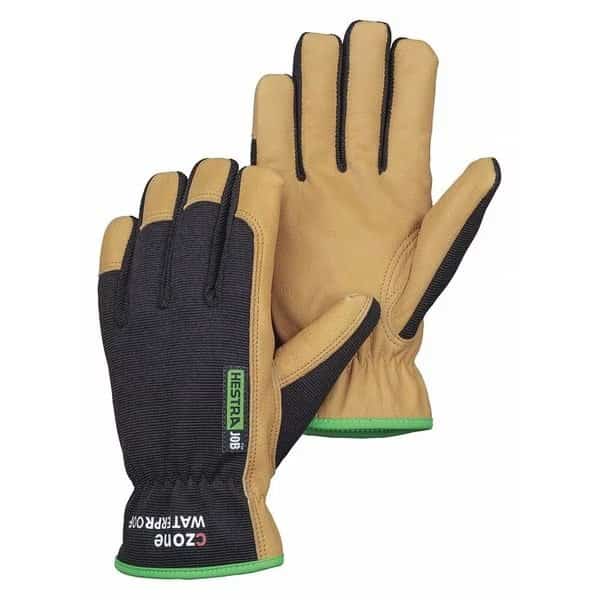 Cold Protection Gloves, Goatskin Leather Palm, CZone Membrane Lining, Black/Tan, XL