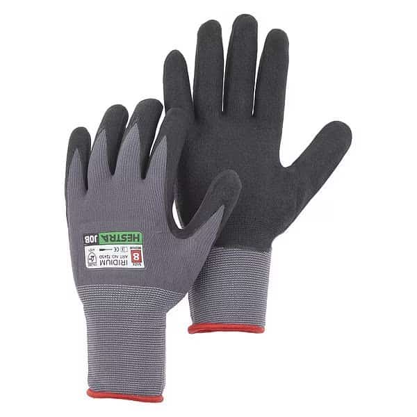 Coated Gloves, Nitrile, Palm, Black/Gray, XL