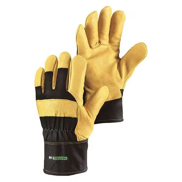 Cold Protection Gloves, Goatskin Leather Palm, 100g Insulation Lining, Black/Tan, XL