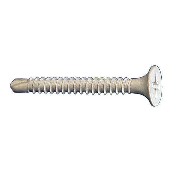 Self-Drilling Screw, #10 x 4 in, Dagger Guard Steel Flat Head Phillips Drive, 1000 PK