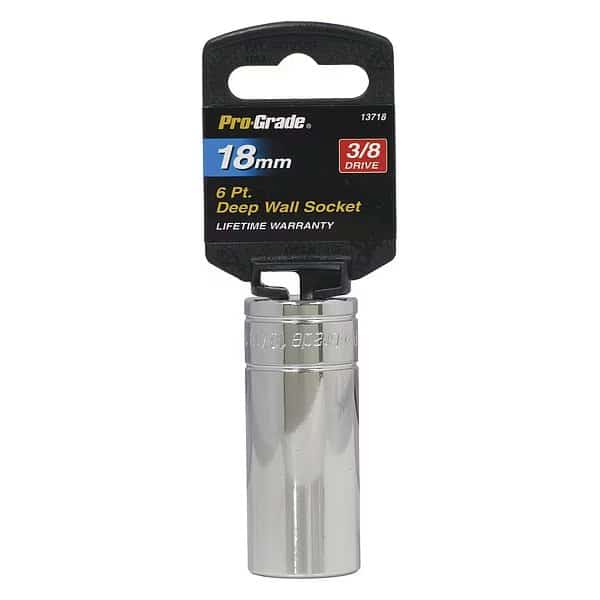 Socket, 3/8"Dr., 6Pt. Deep, 18mm