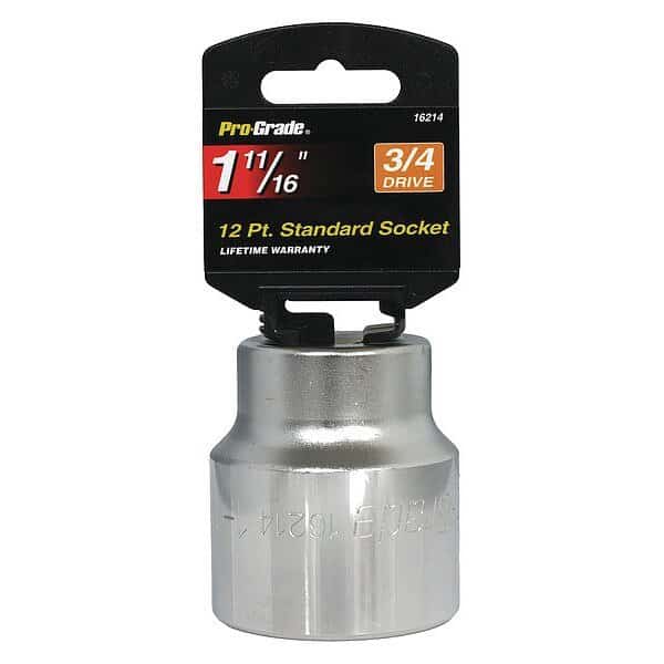 Socket, 3/4"Dr., 12Pt., 1-11/16, PRO-GRADE TOOLS, Mfr# 16214
