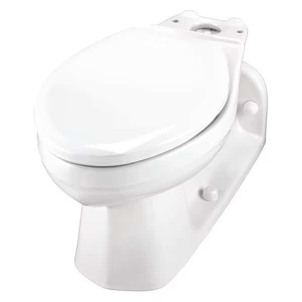Toilet Bowl, 1.0/1.6 gpf, Pressure Assist Tank, Floor with Back Outlet Mount, Elongated, White