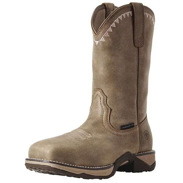 Women's Western Work Boot, 6, Composite Toe, 10 in H, Brown Bomber, 10029498