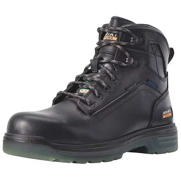 Men's 6 in Carbon Toe Work Boot, 7 1/2, Composite Toe, 6 in H, Black, 10029134