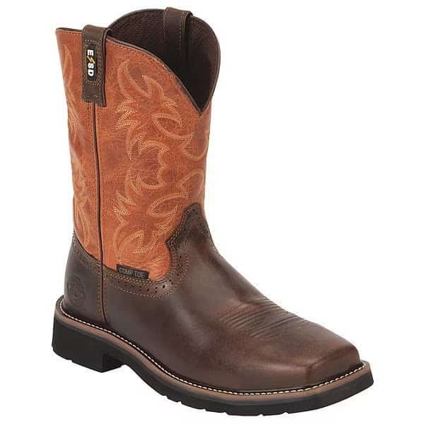 Actuator, Men's Western Boot, 8, D, Leather, 11 in Height, Brown