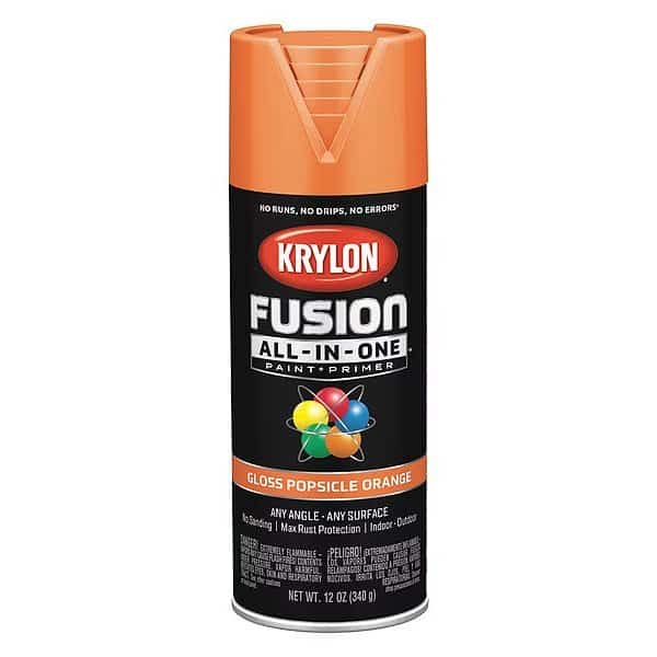 Spray Paint,Popsicle Orange,Gloss,12 oz., Mfr#: K02718007, KRYLON