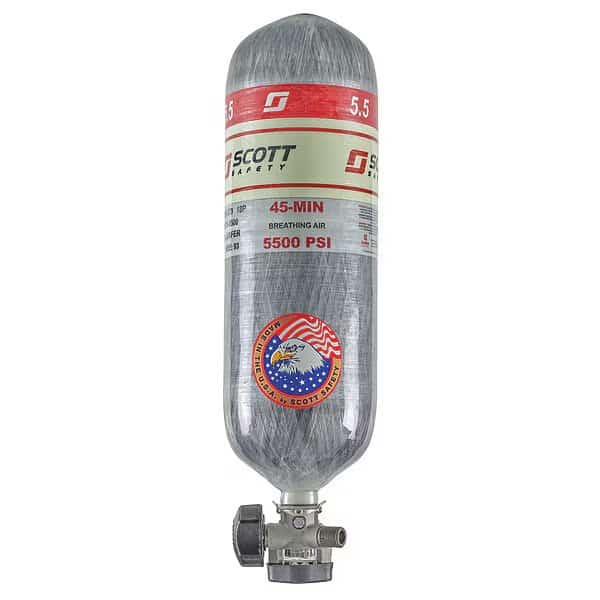 SCBA Cylinder, 5500 psi, 45 min., Filled