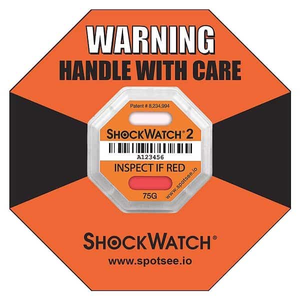 G-Force Indicator Label, 75G, PK50, SHOCKWATCH, Mfr# 51000K