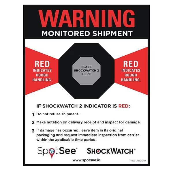 Shock Indicator Companion Label, PK200