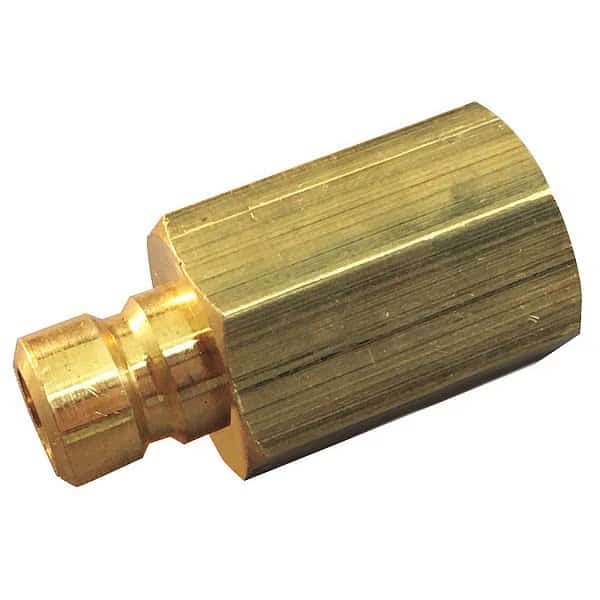 Hydraulic Quick Connect Hose Coupling, Brass Body, Push-to-Connect Lock, 1/2"-14 Thread Size