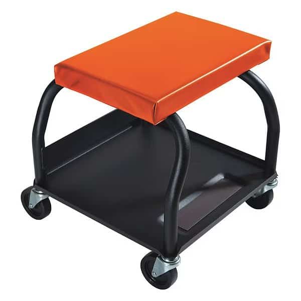 Mechanic Seat, 17"H, Steel, 480 lb, 4 Wheels, Whiteside, Mfr#: HRS2WS