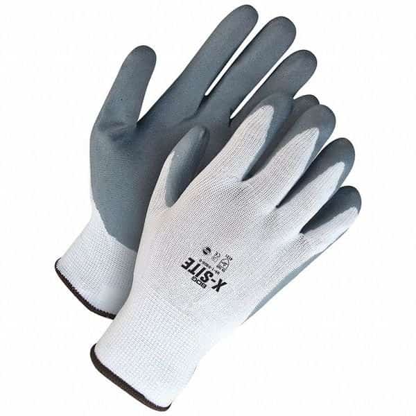 Coated Gloves, Foam Nitrile, Smooth, Palm, Not Rated Abrasion Level, White, S (7) 1 PR