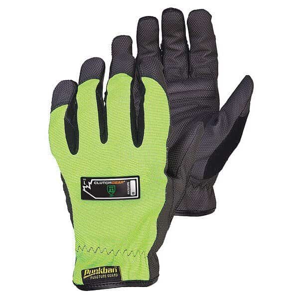 MXHV Mechanics Gloves, Synthetic Leather with PVC Grip Palm, S, Black/Lime